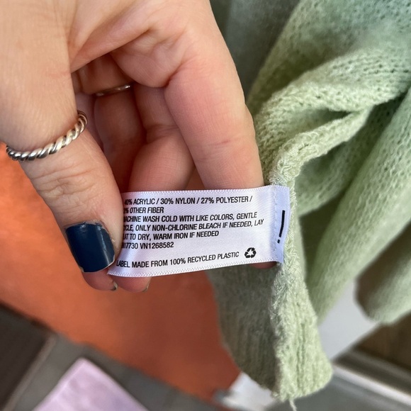 Women's Long Sleeve Open Front Lightweight Cardigan Wild Fable Green Size Medium - Picture 2 of 5